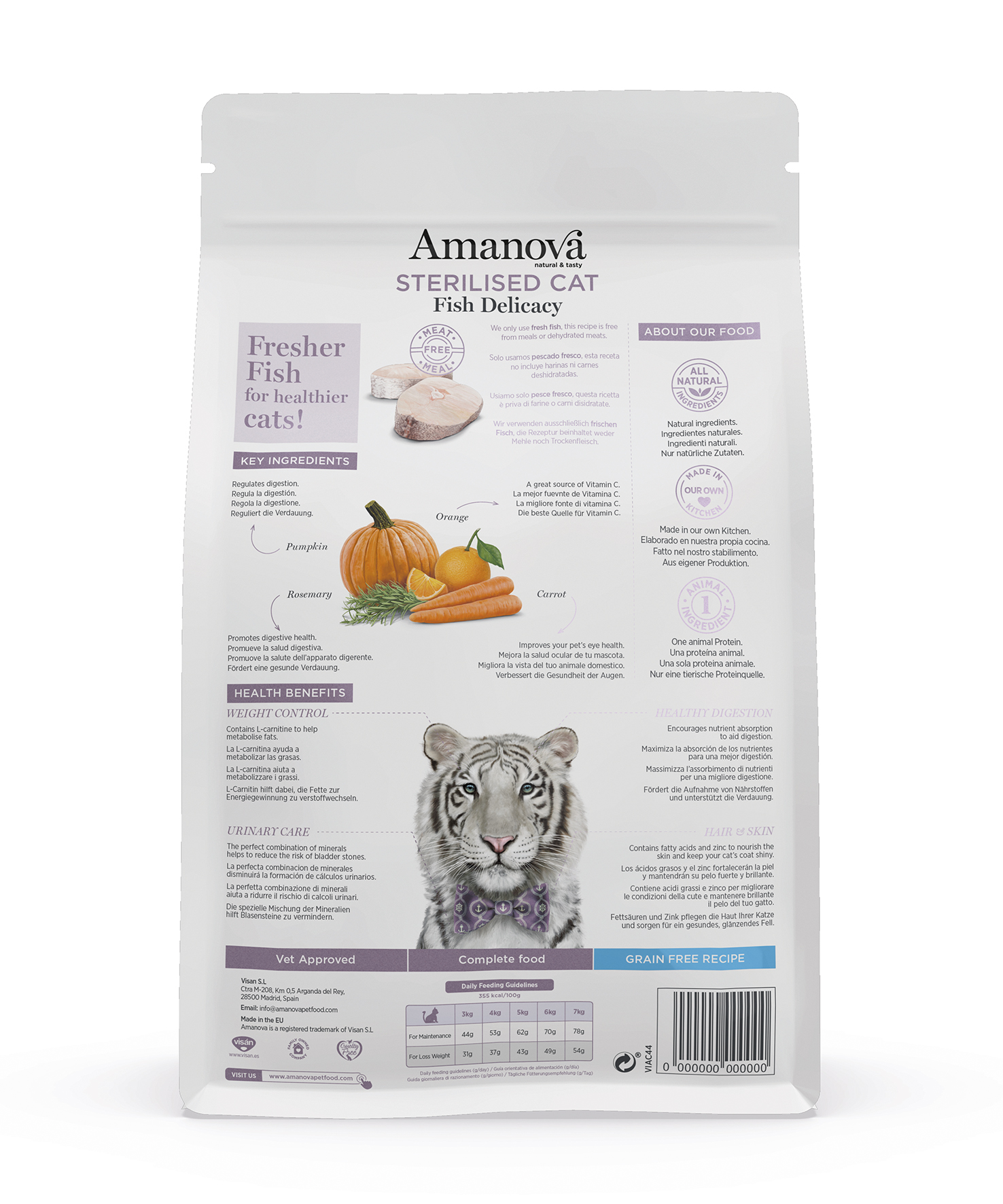 Amanova Dry Sterilised Cat Delicacy White Fish - 300g